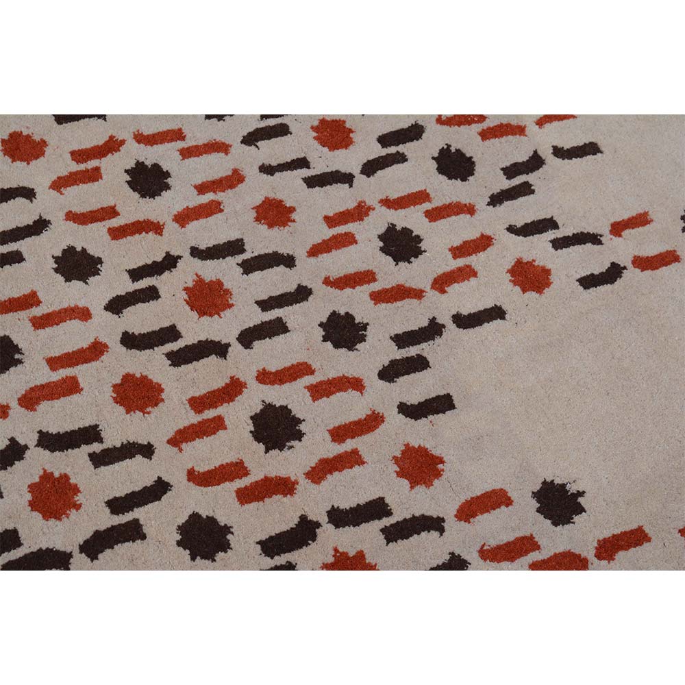 Rugs, (Presto) ICHT1113C2X5, Brown, Orange & Beige Abstract Hand Tufted Wool Carpet Rugs - EL15910-22X55inches