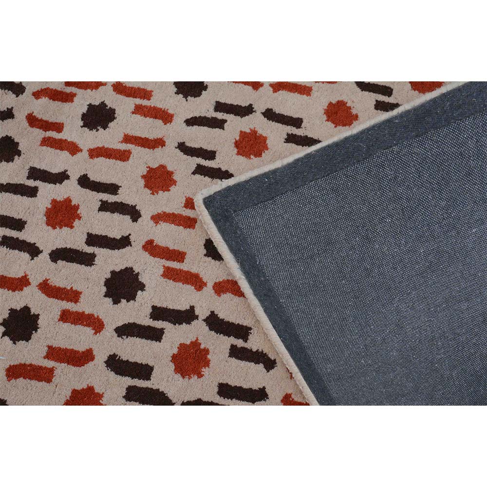 Rugs, (Presto) ICHT1113C2X5, Brown, Orange & Beige Abstract Hand Tufted Wool Carpet Rugs - EL15910