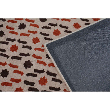 Rugs, (Presto) ICHT1113C2X5, Brown, Orange & Beige Abstract Hand Tufted Wool Carpet Rugs - EL15910