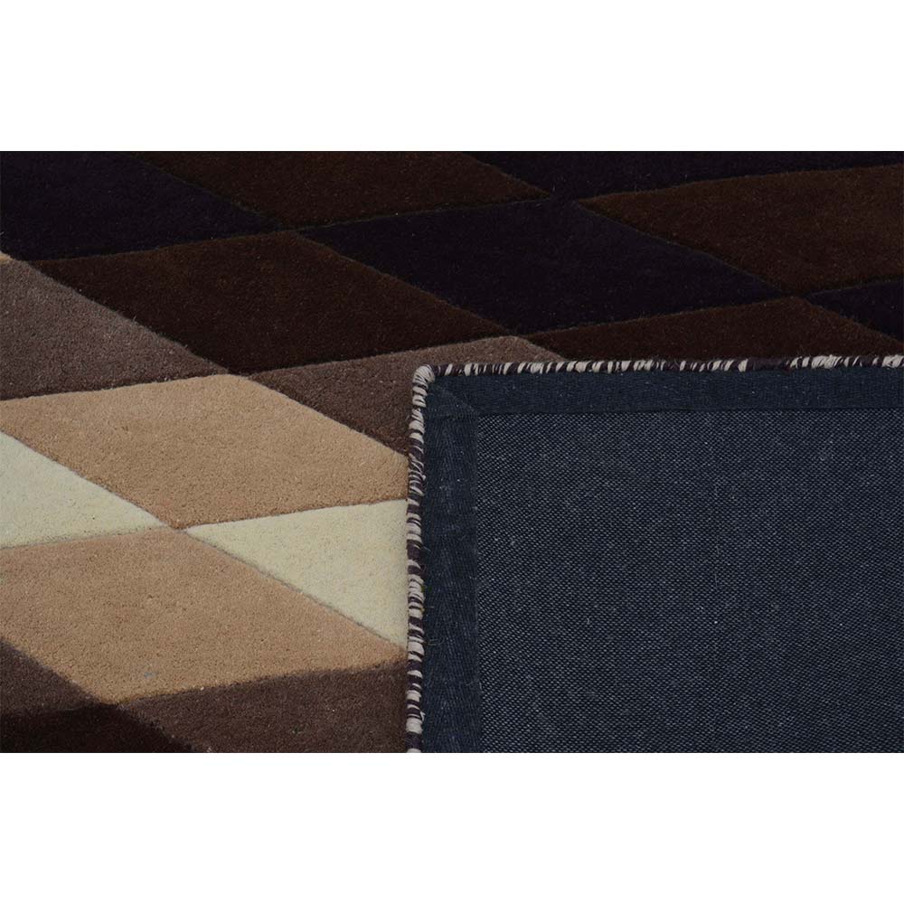 Rugs, (Presto), ICHT1122C5X8, Brown, Beige and Ivory Abstract Hand Tufted Wool Carpet-EL15913-60X96 inches