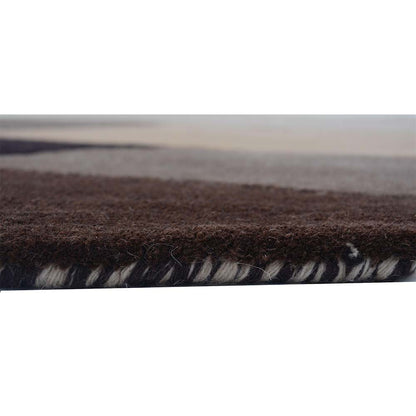 Rugs, (Presto), ICHT1122C5X8, Brown, Beige and Ivory Abstract Hand Tufted Wool Carpet-EL15913-60X96 inches
