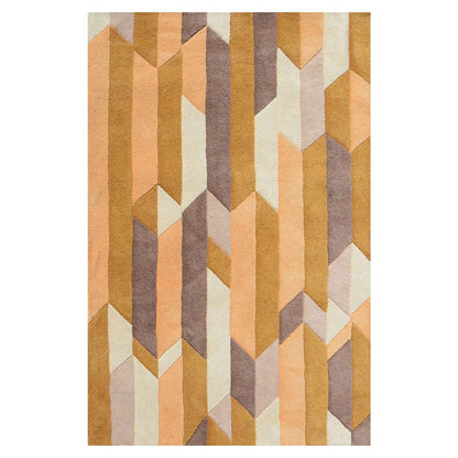 Rugs, (Presto), ICHT1133C3X5, Gold & Ivory Geometric Hand Tufted Wool Carpet-EL15914-36X60 inches