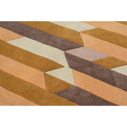 Rugs, (Presto), ICHT1133C3X5, Gold & Ivory Geometric Hand Tufted Wool Carpet-EL15914-36X60 inches