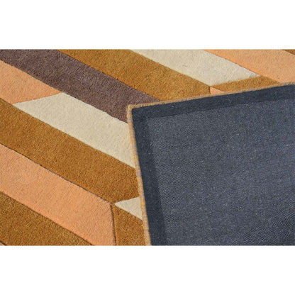 Rugs, (Presto), ICHT1133C5X8, Gold & Ivory Geometric Hand Tufted Wool Carpet-EL15914-60X96 inches