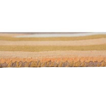 Rugs, (Presto), ICHT1133C5X8, Gold & Ivory Geometric Hand Tufted Wool Carpet-EL15914-60X96 inches