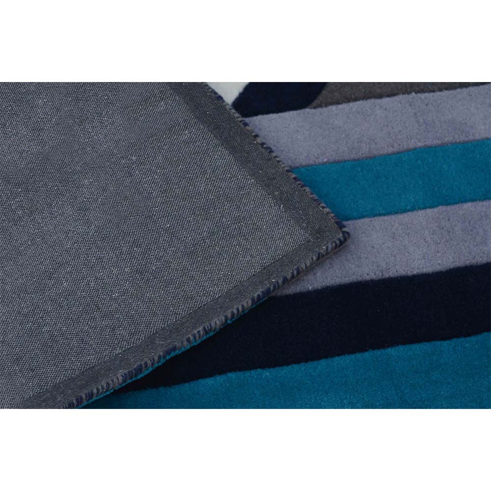 Rugs, (Presto), ICHT1139C4X6, Blue, Grey & White Geometric Hand Tufted Wool Carpet-EL15916-48X74 inches