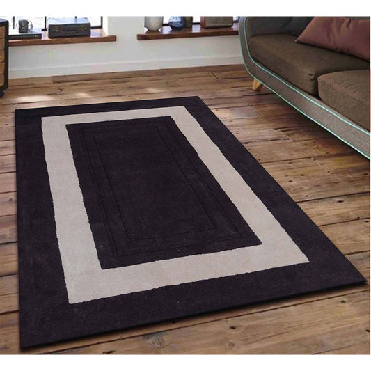 Rugs, (Presto), ICHT1142C6X9, Brown & Beige Solid Hand Tufted Wool Carpet-EL 15917-72X108 inches