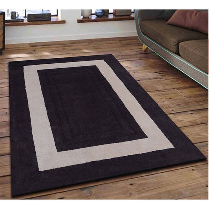 Rugs, (Presto), ICHT1142C4X6, Brown & Beige Solid Hand Tufted Wool Carpet-EL15917-48X74 inches