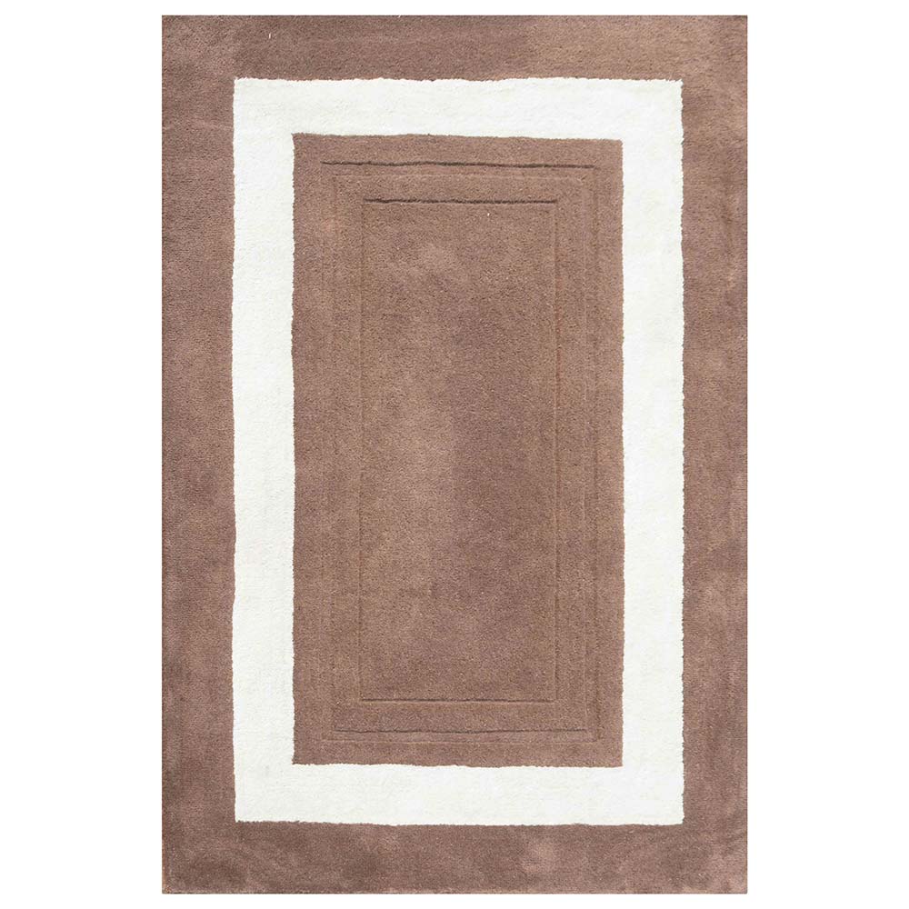 Rugs, (Presto), ICHT1143C4X6, Mouse & White Solid Hand Tufted Wool Carpet-EL15918-48X74 inches