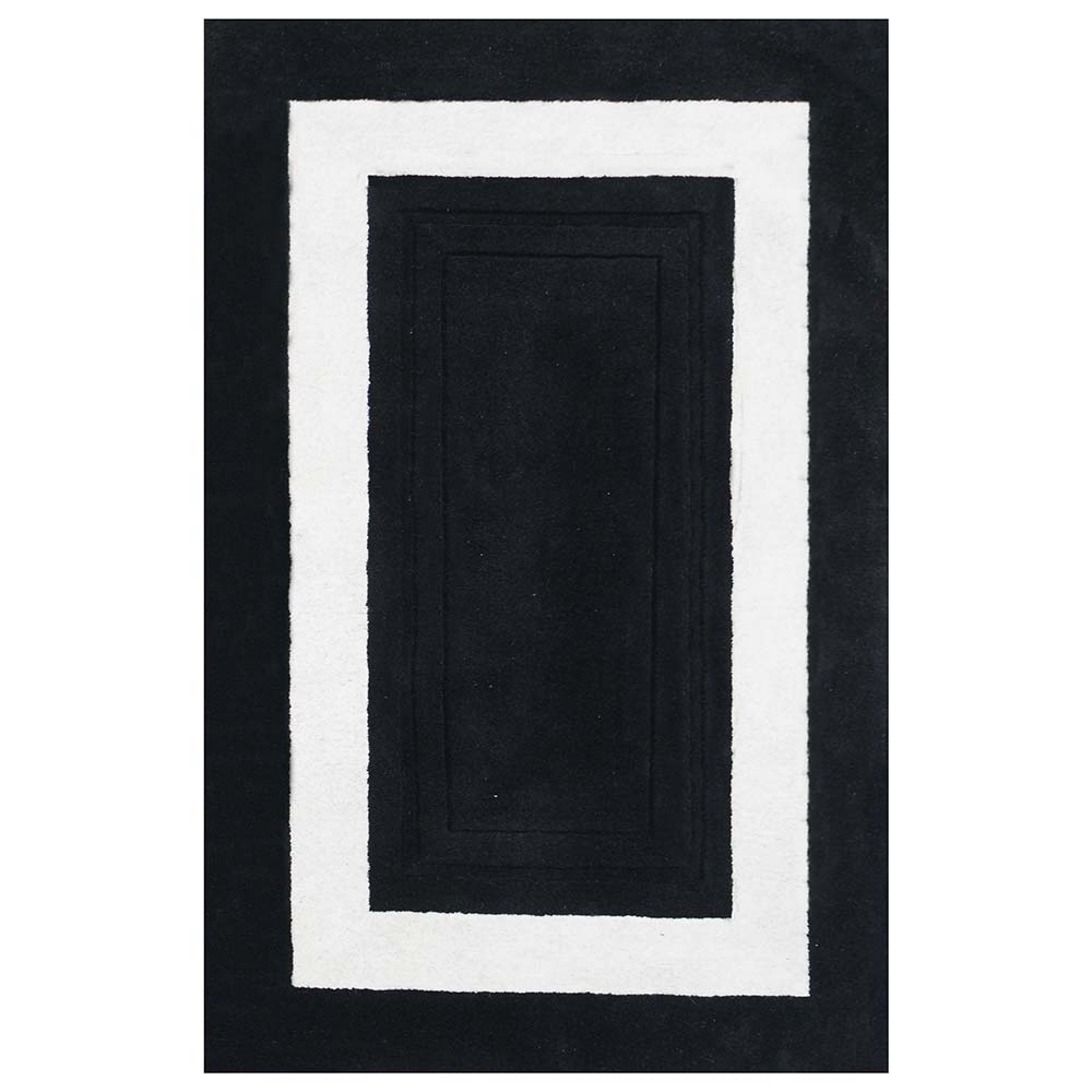 Rugs, (Presto), Black & White Solid Hand Tufted Wool Carpet-EL15919-60X96 inches