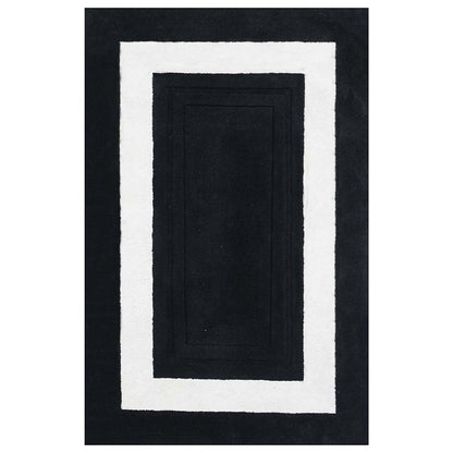 Rugs, (Presto), ICHT1145C4X6, Black & White Solid Hand Tufted Wool Carpet-EL15919-48X74 inches