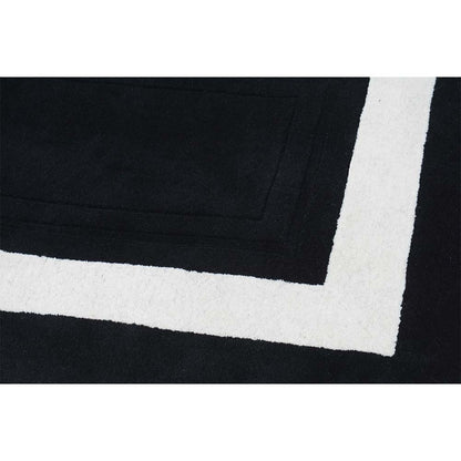 Rugs, (Presto), ICHT1145C4X6, Black & White Solid Hand Tufted Wool Carpet-EL15919-48X74 inches