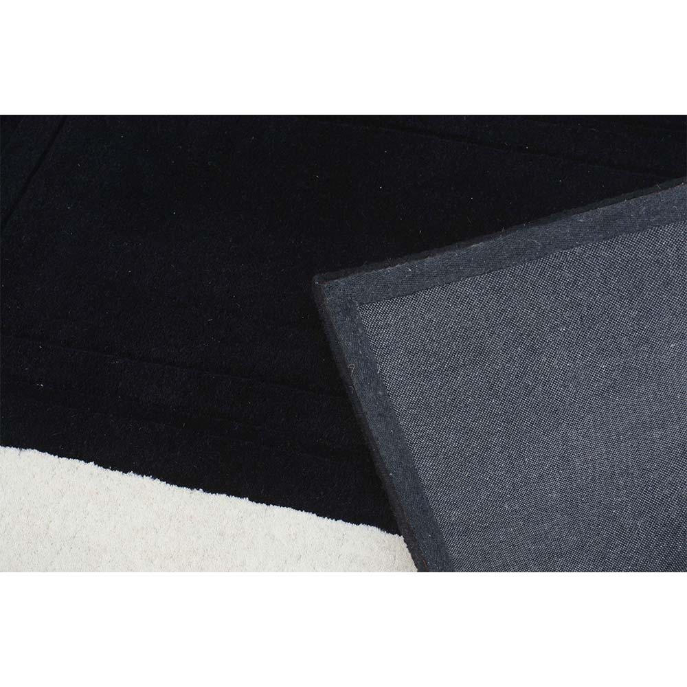 Rugs, (Presto), ICHT1145C6X9, Black & White Solid Hand Tufted Wool Carpet-EL 15919-72X108 inches
