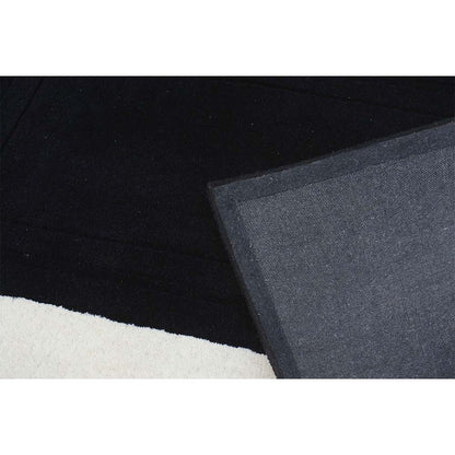 Rugs, (Presto), ICHT1145C4X6, Black & White Solid Hand Tufted Wool Carpet-EL15919-48X74 inches