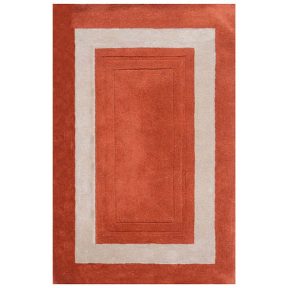 Rugs, (Presto), ICHT1146C5X8, Orange & Beige Solid Hand Tufted Wool Carpet-EL15920-60X96 inches