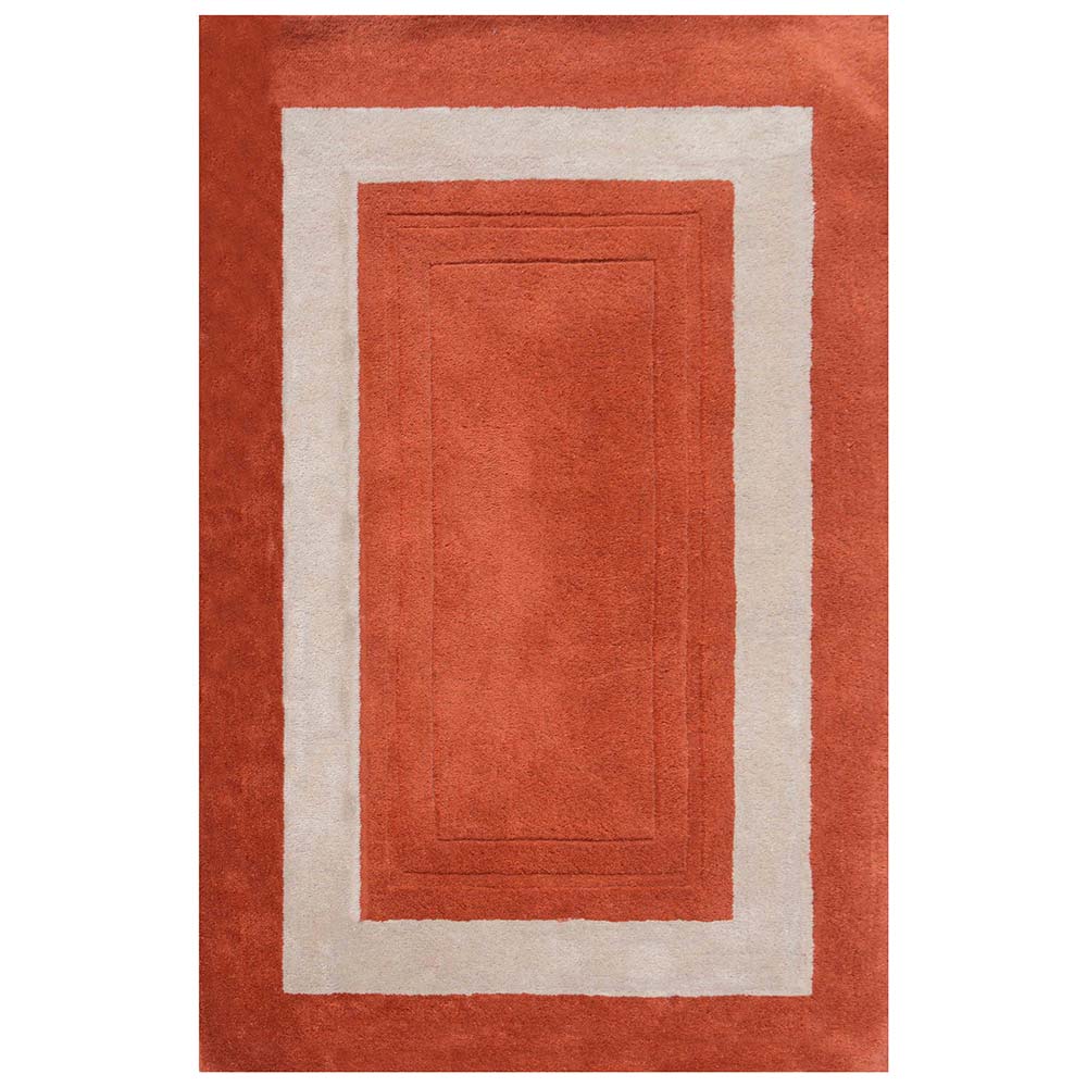 Rugs, (Presto), ICHT1146C3X5, Orange & Beige Solid Hand Tufted Wool Carpet-EL15920-36X60 inches