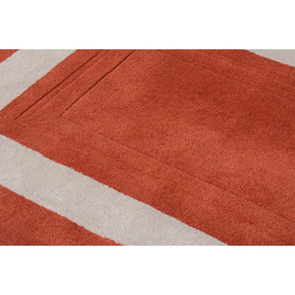 Rugs, (Presto), ICHT1146C6X9, Orange & Beige Solid Hand Tufted Wool Carpet-EL 15920-72X108 inches