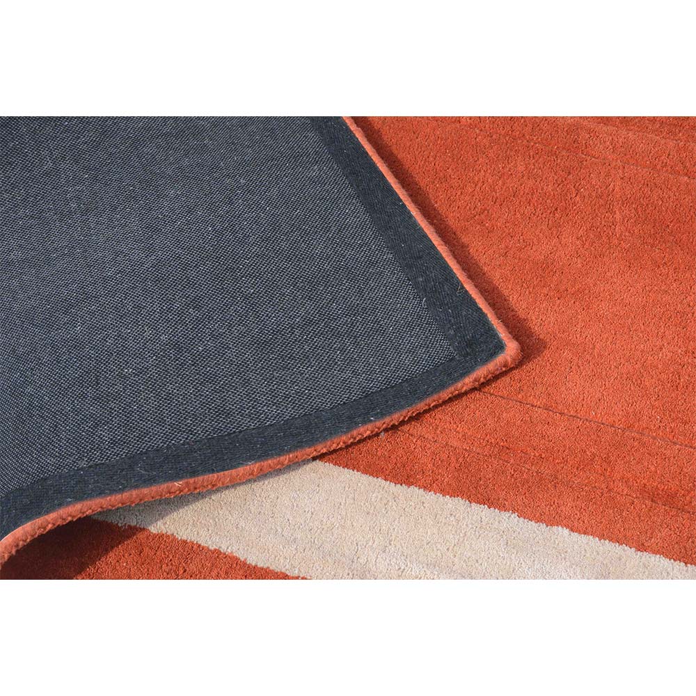 Rugs, (Presto), ICHT1146C4X6, Orange & Beige Solid Hand Tufted Wool Carpet-EL15920-48X72 inches