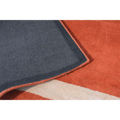 Rugs, (Presto), ICHT1146C4X6, Orange & Beige Solid Hand Tufted Wool Carpet-EL15920-48X72 inches
