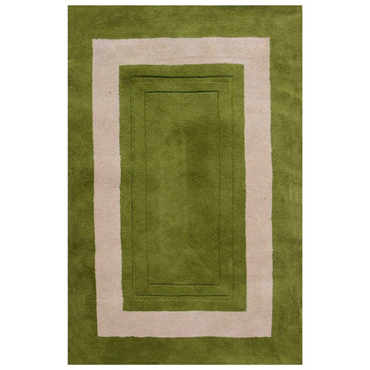 Rugs, (Presto), ICHT1148C3X5, Green & Beige Solid Hand Tufted Wool Carpet-EL15921-36X60 inches