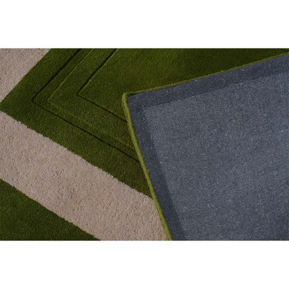 Rugs, (Presto), ICHT1148C4X6, Green & Beige Solid Hand Tufted Wool Carpet-EL15921-48X72 inches