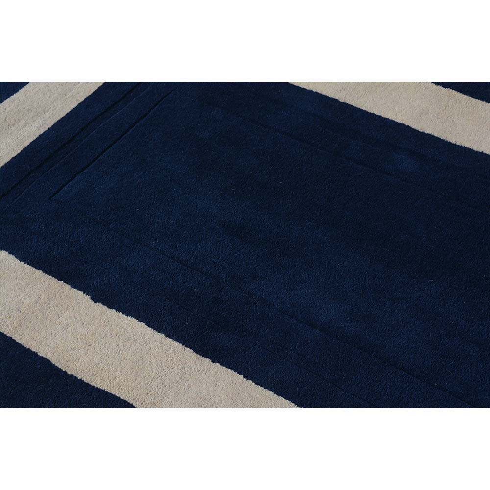 Rugs, (Presto), ICHT1149C4X6, Blue & Beige Solid Hand Tufted Wool Carpet-EL15922-48X72 inches