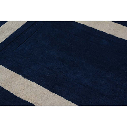 Rugs, (Presto), ICHT1149C6X9, Blue & Beige Solid Hand Tufted Wool Carpet-EL 15922-72X108 inches