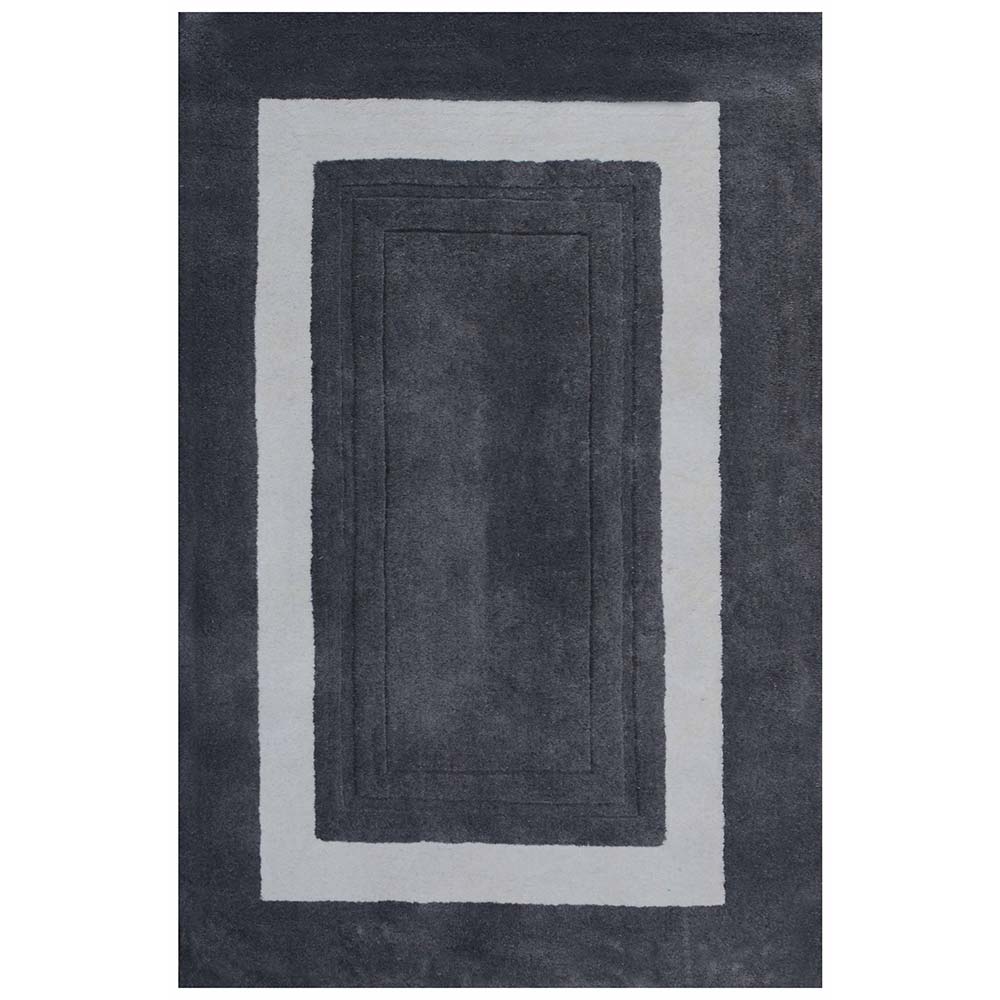 Rugs, (Presto), ICHT1150C5X8, Grey & White Solid Hand Tufted Wool Carpet-EL15923-60X96 inches
