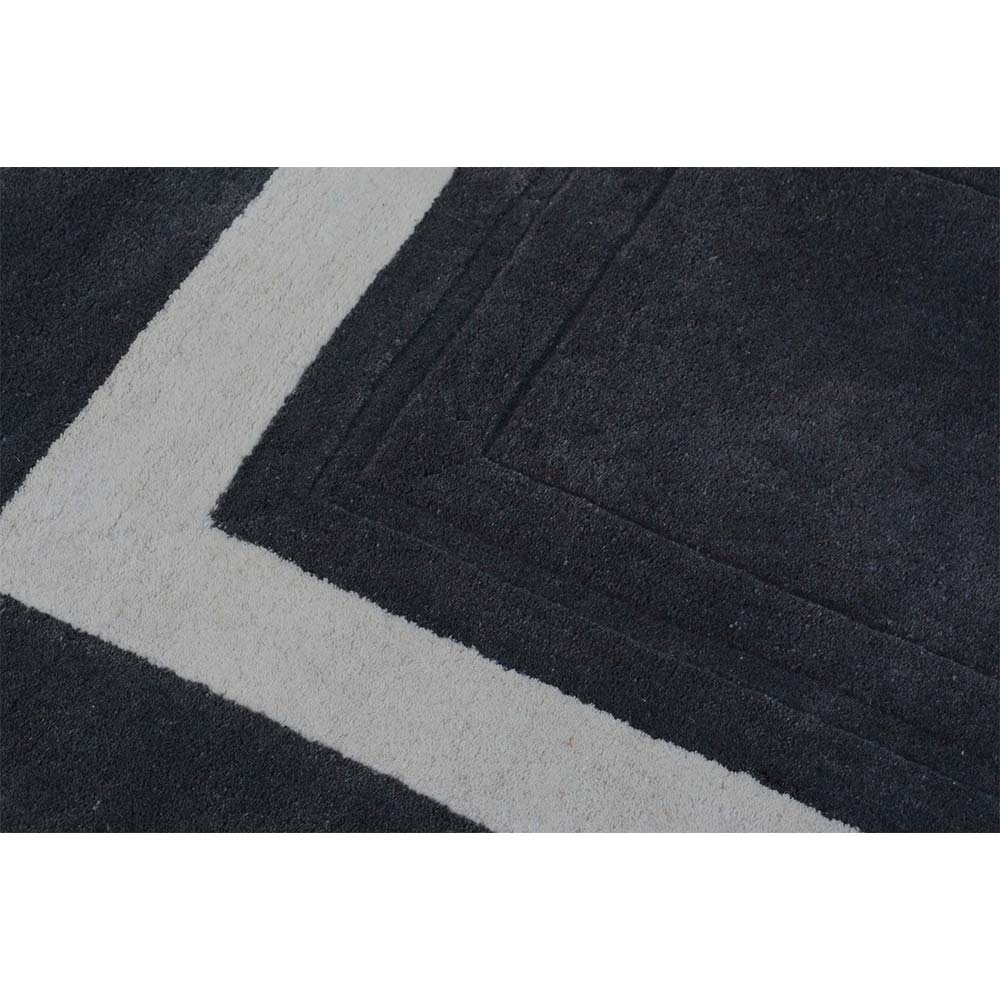 Rugs, (Presto), ICHT1150C5X8, Grey & White Solid Hand Tufted Wool Carpet-EL15923-60X96 inches