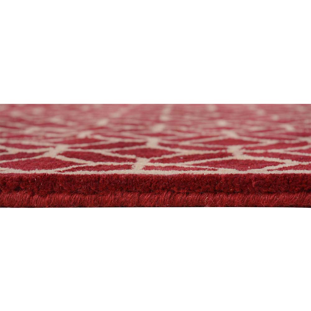 Rugs, (Presto), ICHT1151C4X6, Red & Beige Abstract Hand Tufted Wool Carpet-EL15924-48X72 inches