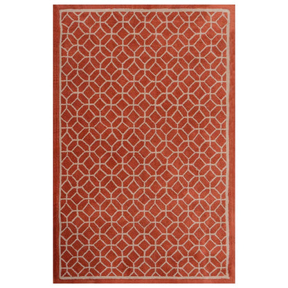 Rugs, (Presto), ICHT1156C6X9, Orange & Beige Abstract Hand Tufted Wool Carpet-EL 15925-72X108 inches