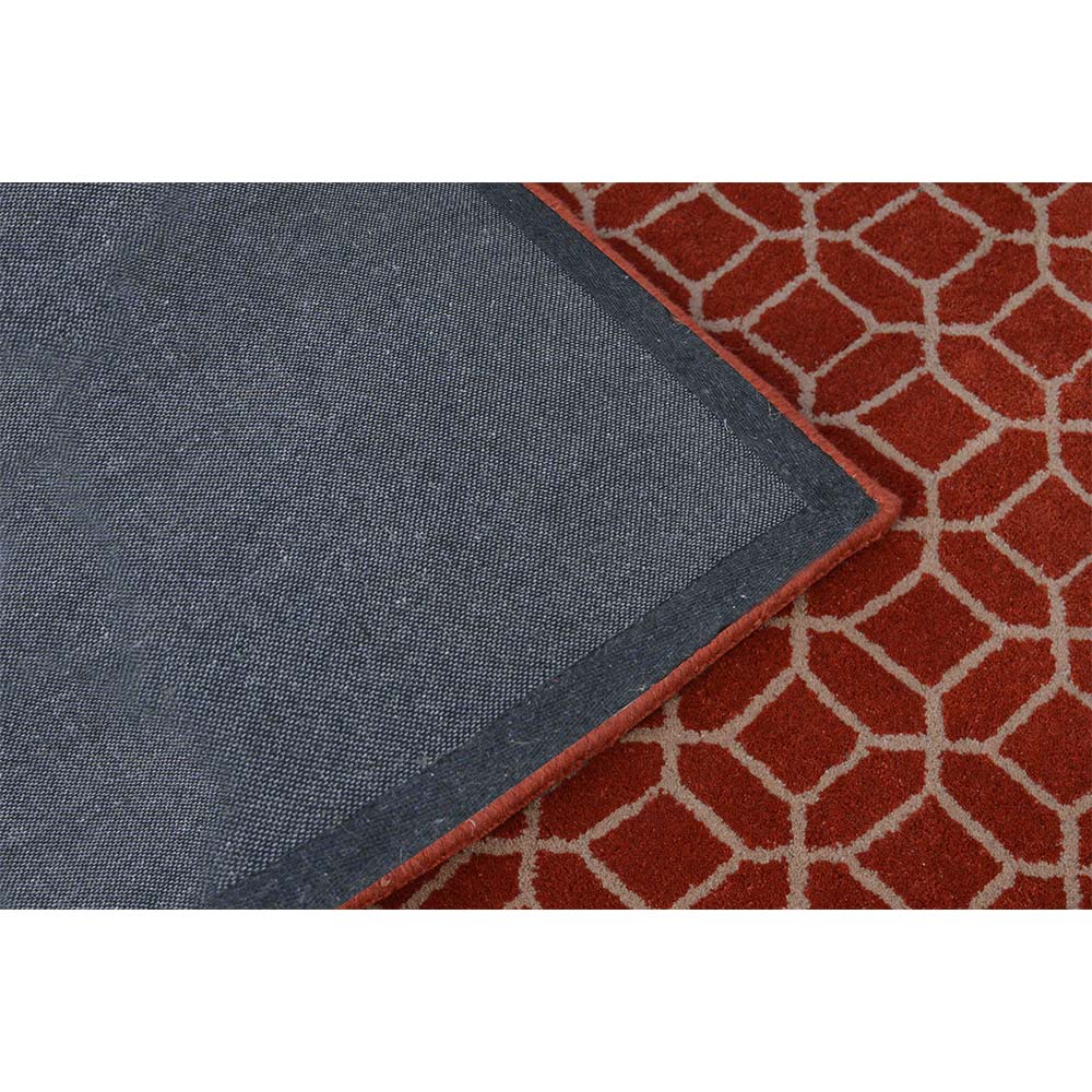 Rugs, (Presto), ICHT1156C6X9, Orange & Beige Abstract Hand Tufted Wool Carpet-EL 15925-72X108 inches