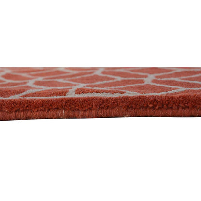 Rugs, (Presto), ICHT1156C6X9, Orange & Beige Abstract Hand Tufted Wool Carpet-EL 15925-72X108 inches