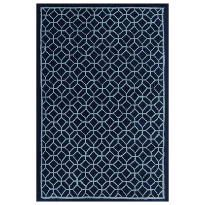 Rugs, (Presto), ICHT1159C4X6, Blue Abstract Hand Tufted Wool Carpet -EL15926-48X72 inches