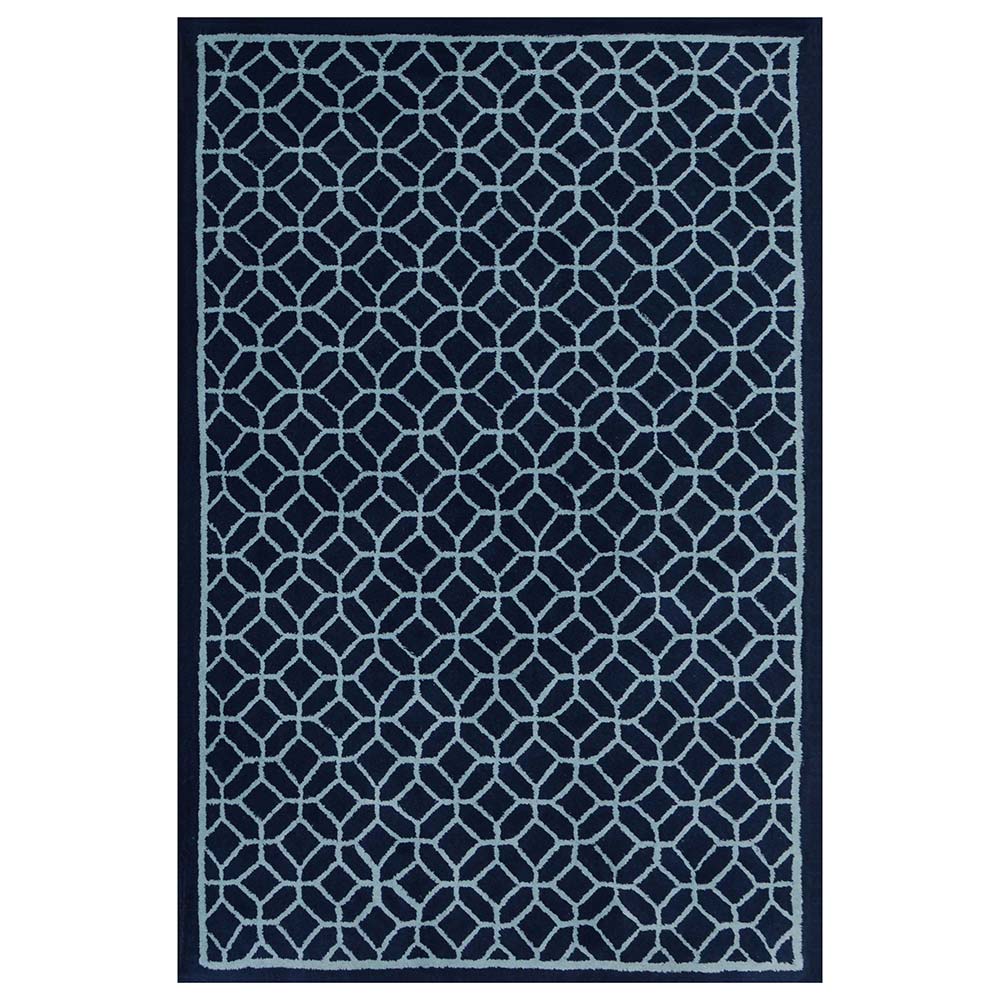 Rugs, (Presto), ICHT1159C6X9, Blue Abstract Hand Tufted Wool Carpet-EL 15926-72X108 inches