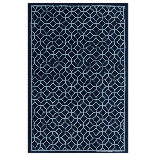 Rugs, (Presto), ICHT1159C5X8, Blue Abstract Hand Tufted Wool Carpet -EL15926-60X96 inches