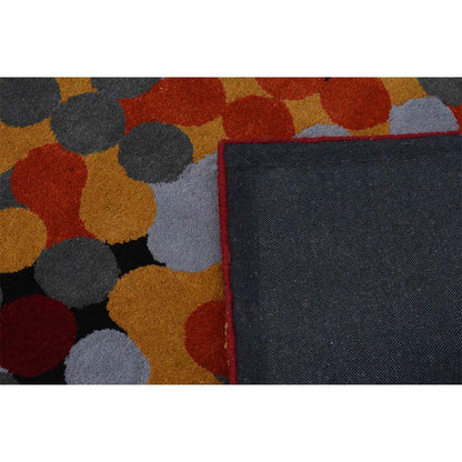 Rugs, (Presto), ICHT1161C4X6, Red, Gold & Grey Geometric Hand Tufted Wool Carpet -EL15927-48X72 inches