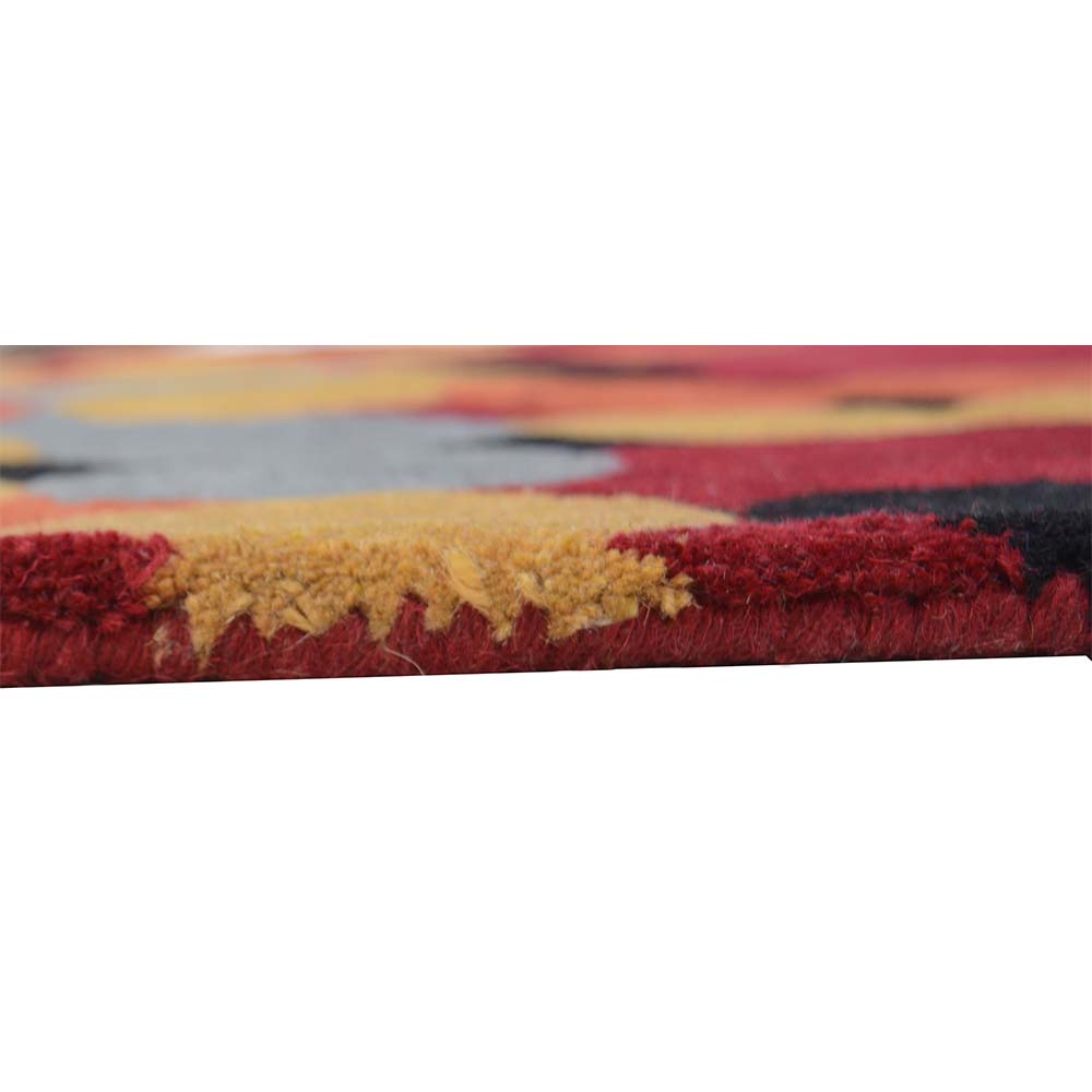 Rugs, (Presto) ICHT1161C3X5, Red, Gold & Grey Geometric Hand Tufted Wool Carpet - EL15927