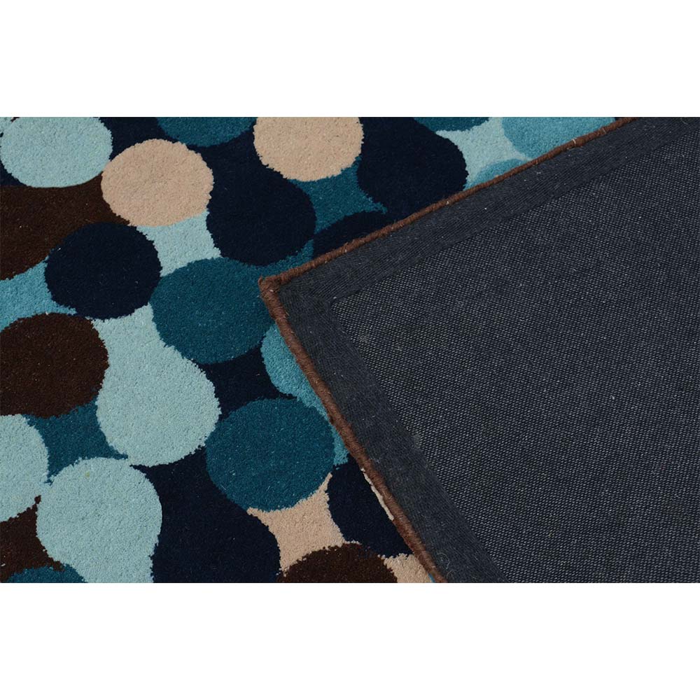 Rugs, (Presto), ICHT1162C5X8, Brown, Blue & Beige Geometric Hand Tufted Wool Carpet -EL15928-60X96 inches