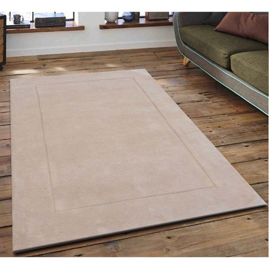 Rugs, (Presto), ICHT1173C6X9, Beige Solid Hand Tufted Wool Carpet-EL 15930-72X108 inches