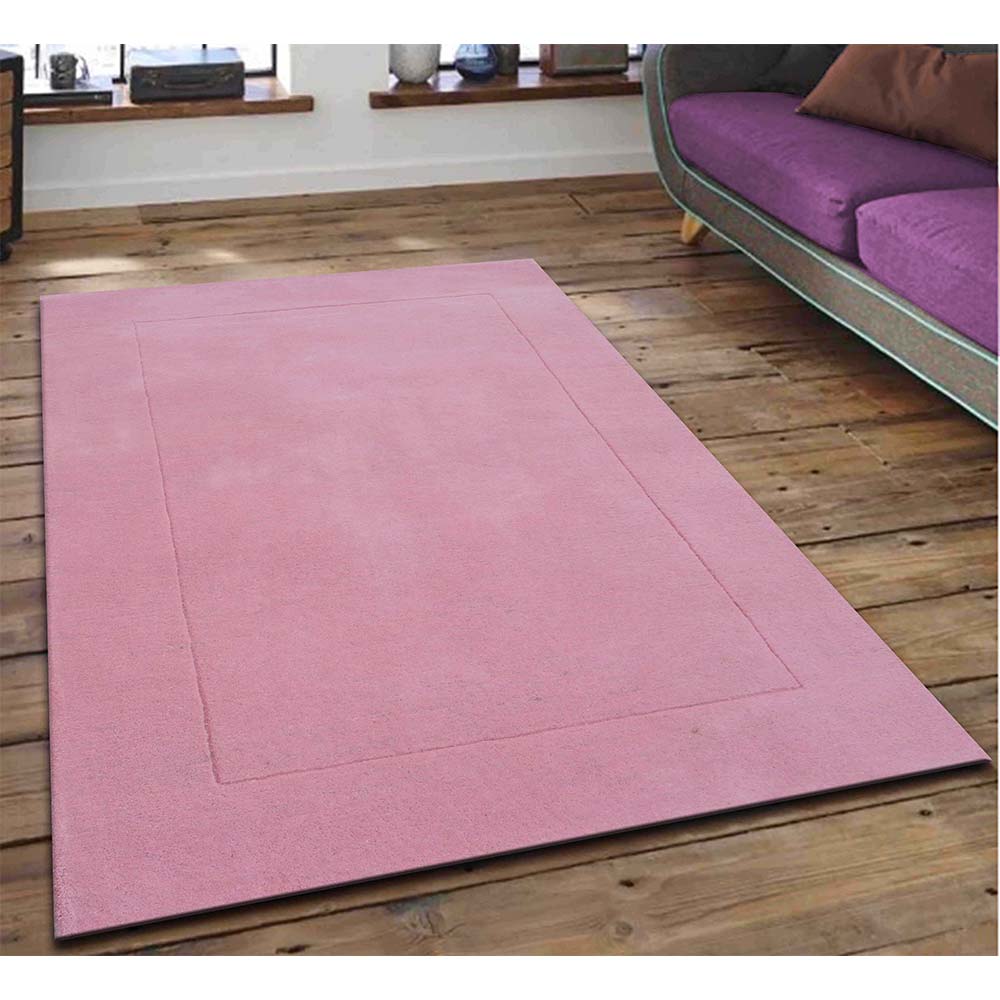 Rugs, (Presto), ICHT1174C6X9, Pink Solid Hand Tufted Wool Carpet-EL 15931-72X108 inches