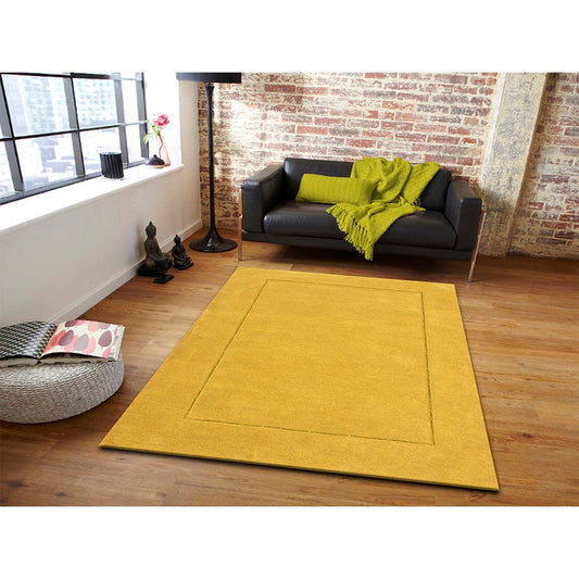 Rugs, (Presto), ICHT1175C6X9, Yellow Solid Hand Tufted Wool Carpet-EL 15932-72X108 inches