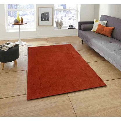 Rugs, (Presto) ICHT1176C2X5, Orange Solid Hand Tufted Wool Carpet - EL15933
