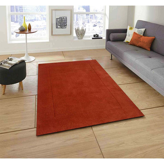 Rugs, (Presto), ICHT1176C4X6, Orange Solid Hand Tufted Wool Carpet -EL15933-48X72 inches