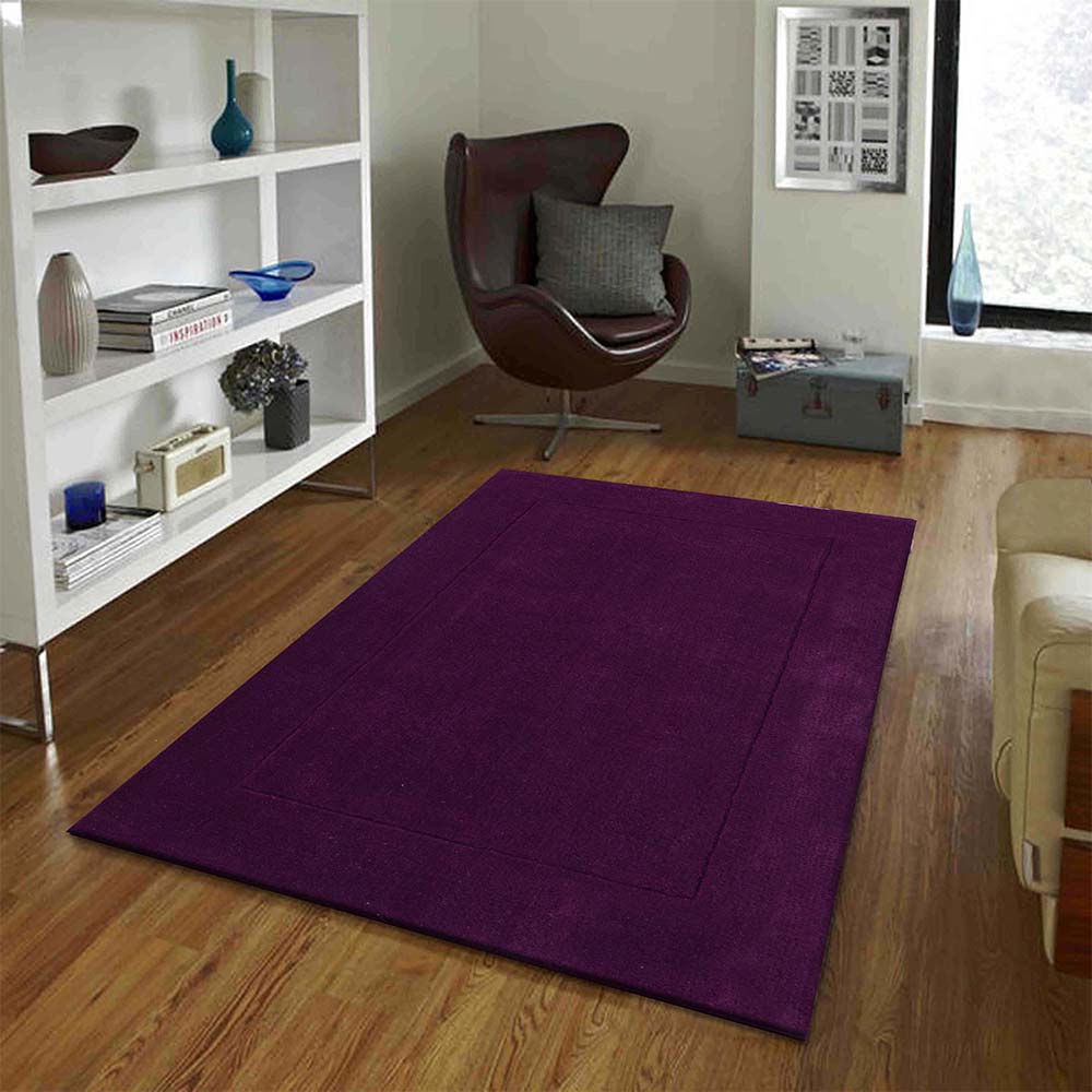 Rugs, (Presto) ICHT1177C3X5, Purple Solid Hand Tufted Wool Carpet - EL15934