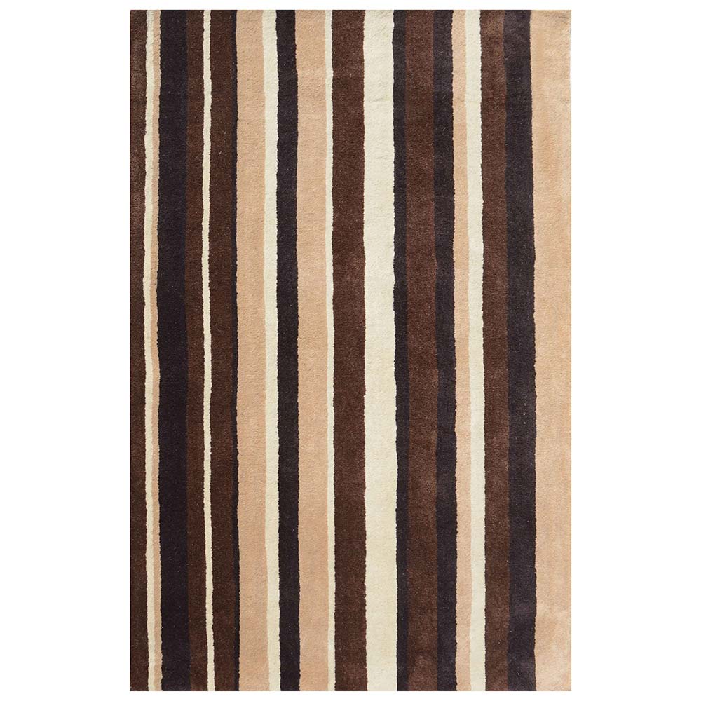 Rugs, (Presto), ICHT1182C4X6, Brown, Beige and Ivory Geometric Hand Tufted Wool Carpet -EL15938-48X72 inches