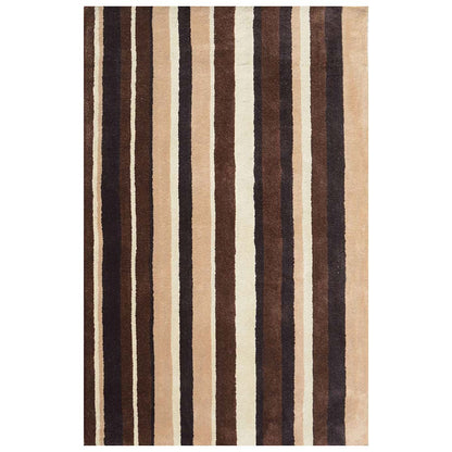 Rugs, (Presto), ICHT1182C4X6, Brown, Beige and Ivory Geometric Hand Tufted Wool Carpet -EL15938-48X72 inches