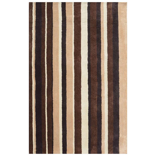 Rugs, (Presto), ICHT1182C6X9, Brown, Beige & Ivory Geometric Hand Tufted Wool Carpet-EL 15938-72X108 inches