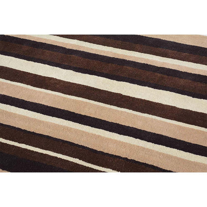 Rugs, (Presto), ICHT1182C6X9, Brown, Beige & Ivory Geometric Hand Tufted Wool Carpet-EL 15938-72X108 inches