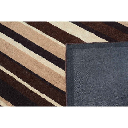 Rugs, (Presto), ICHT1182C4X6, Brown, Beige and Ivory Geometric Hand Tufted Wool Carpet -EL15938-48X72 inches